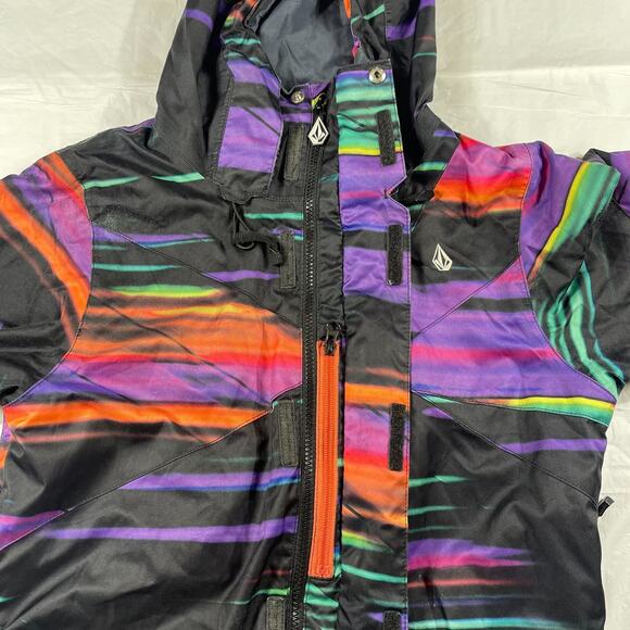 Volcom Ayers Insulated Snow Jacket Womens Small 15000mm Waterproof Multicolor - Picture 7 of 11